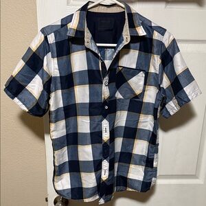 Nomad Navy and White Plaid Casual Shirt
